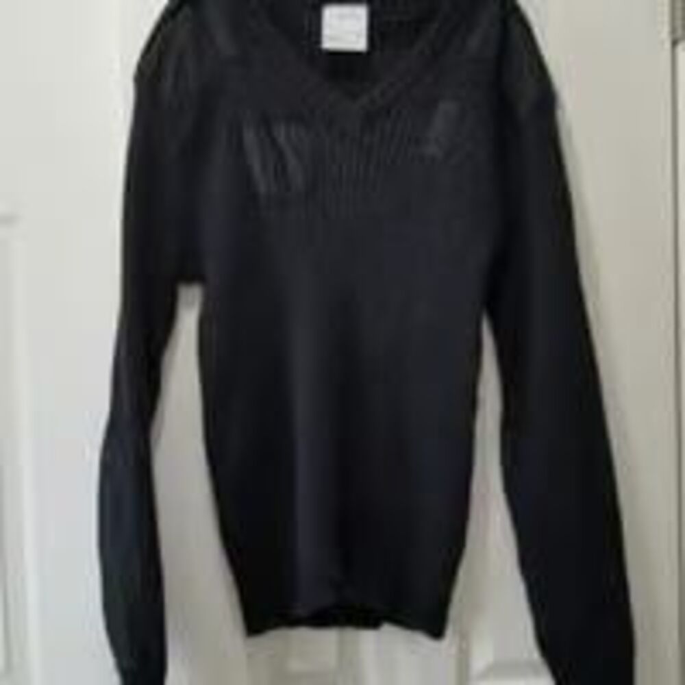 Brigade quartermasters 100% wool wooly pully v neck size 48 vtg READ